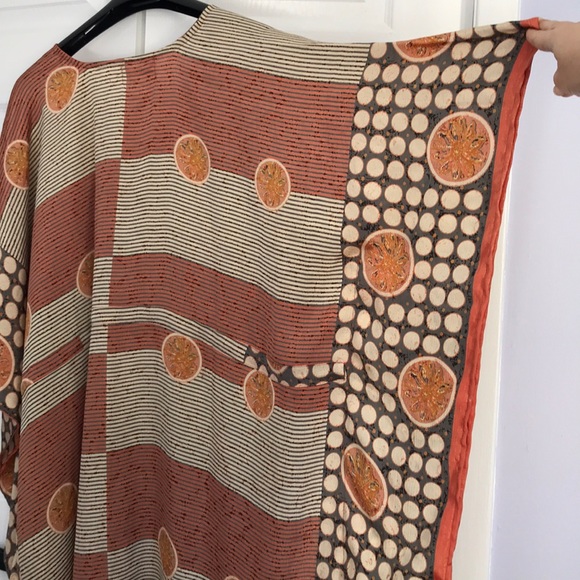 Aanya Short Recycled Kaftan Dress, orange/gray - Picture 7 of 9